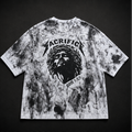 Tie-dye t-shirt with 'Sacrifice' design on a black background